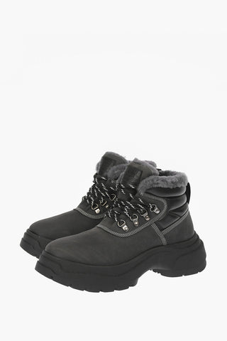 MM22 inner fur leather hiking ankle boots