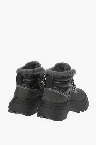 MM22 inner fur leather hiking ankle boots