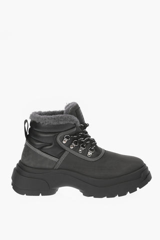 MM22 inner fur leather hiking ankle boots