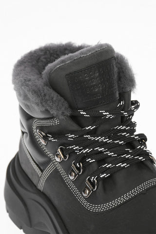 MM22 inner fur leather hiking ankle boots