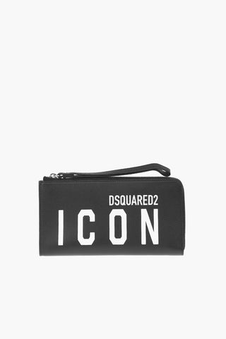 ICON zip closure textured leather maxi wallet