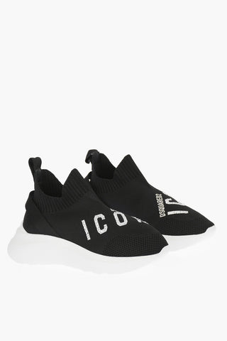 ICON rhinestone embellished logo SPEEDSTER sock sneakers