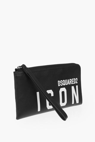 ICON Leather Clutch Wallet with Zip Closure