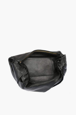 Borsa Hobo in Pelle con Zip Dorata