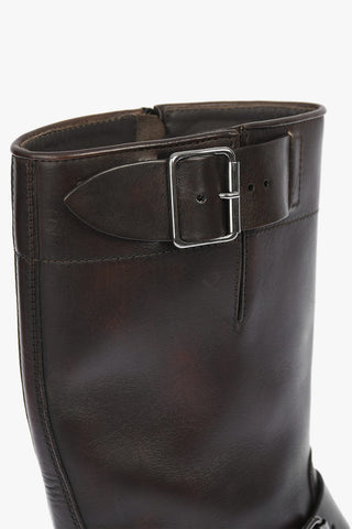 stivali biker FONZIE in pelle con zip laterale