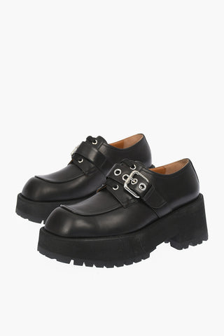 7cm Leather Derby With Platform and Maxi Buckle
