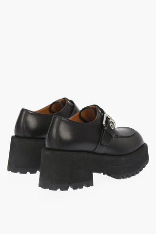 7cm Leather Derby With Platform and Maxi Buckle