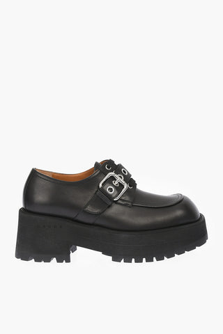 7cm Leather Derby With Platform and Maxi Buckle