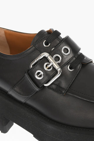 7cm Leather Derby With Platform and Maxi Buckle