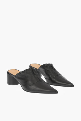 MM6 Mules in pelle Point Toe Tacco 6cm