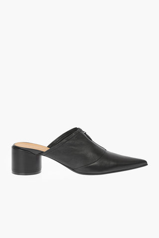 MM6 Mules in pelle Point Toe Tacco 6cm