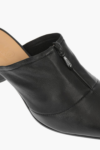 MM6 Mules in pelle Point Toe Tacco 6cm