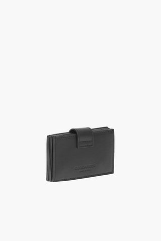 Portacarte in pelle con logo stampato