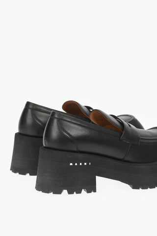 7cm Leather Loafers with Platform