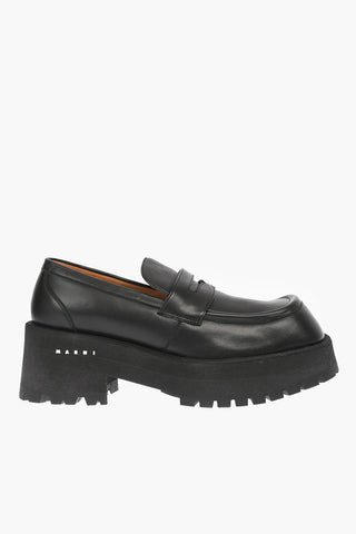 7cm Leather Loafers with Platform