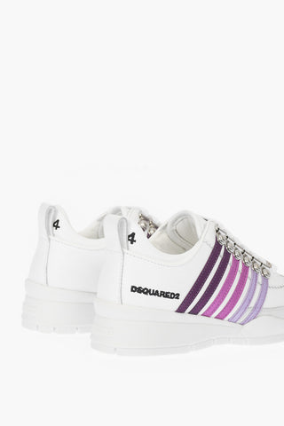 Sneakers in pelle con dettagli a contrasto