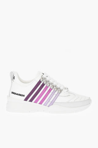 Sneakers in pelle con dettagli a contrasto