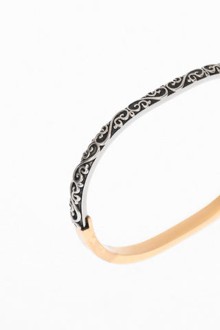 MM11 Bracciale Rigido Bicolore in Rilievo