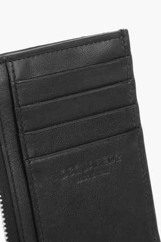 Portacarte in pelle con chiusura zip