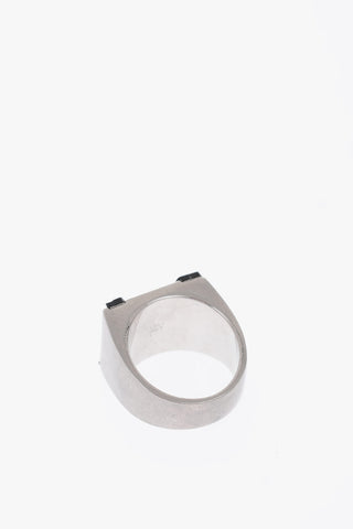 Monogram Detail Steel Ring