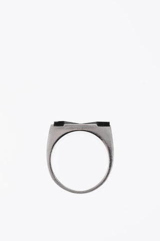 Monogram Detail Steel Ring