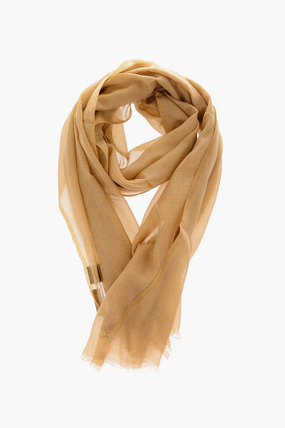 Foulard in Cashmere e Cotone con Logo Ricamato