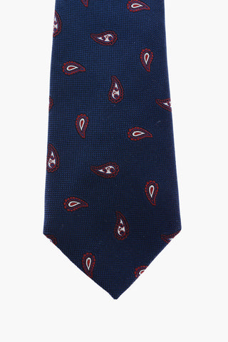 CC COLLECTION Silk Narrow Tie with Paisley Pattern