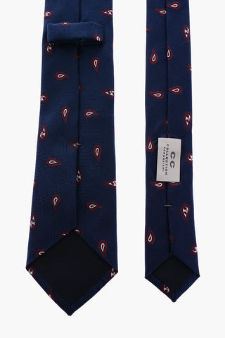 CC COLLECTION Silk Narrow Tie with Paisley Pattern