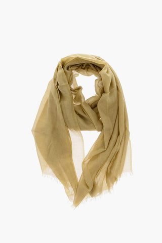 Cashmere Cotton Foulard with Embroidered Logo