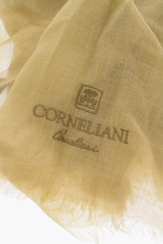 Cashmere Cotton Foulard with Embroidered Logo