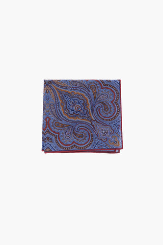 Cotton Pocket Square with Paisley Pattern