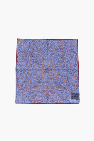 Cotton Pocket Square with Paisley Pattern