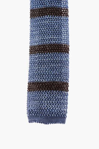Striped Flax Silk Tie