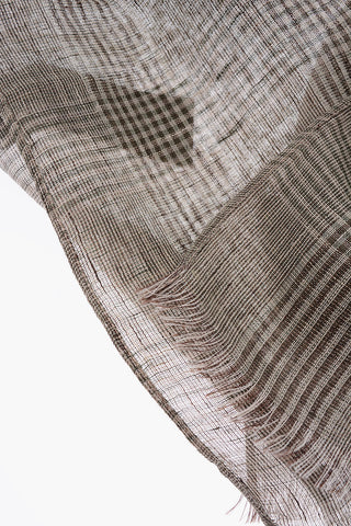 Glen Checkered Flax Silk Foulard