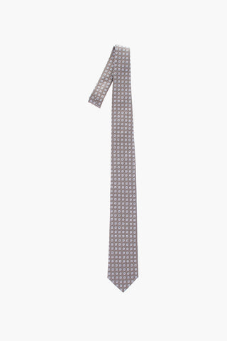 CC COLLECTION Silk Tie with Geometric Pattern
