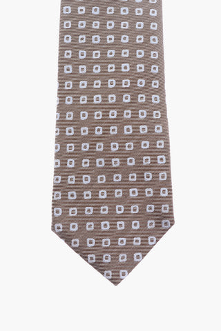 CC COLLECTION Silk Tie with Geometric Pattern