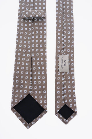 CC COLLECTION Silk Tie with Geometric Pattern