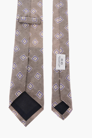 CC COLLECTION Cravatta in Seta con Motivo Geometrico