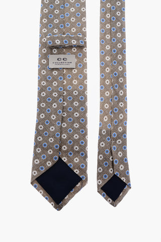 CC COLLECTION Cravatta in Lino con Motivo Floreale