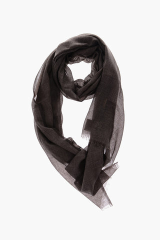 Cashmere Cotton Foulard with Embroidered Logo