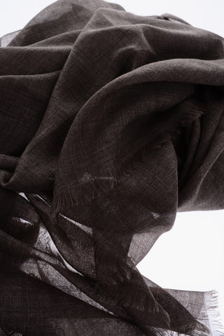 Cashmere Cotton Foulard with Embroidered Logo