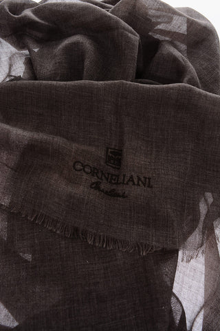 Cashmere Cotton Foulard with Embroidered Logo