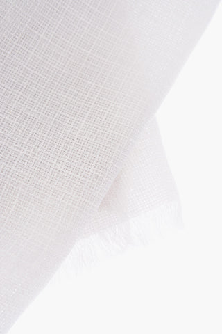Foulard in Lino Seta e Cashmere con Logo Ricamato