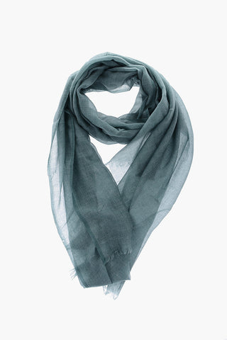 Foulard in Cashmere e Cotone con Logo Ricamato