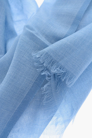 Cashmere Cotton Foulard with Embroidered Logo