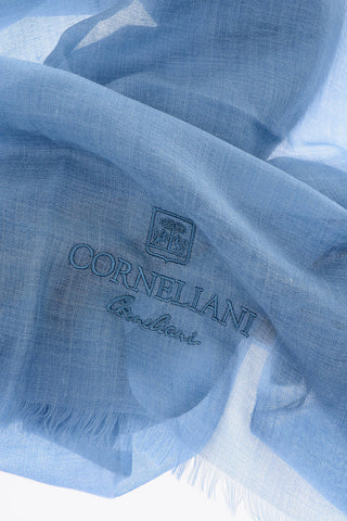 Cashmere Cotton Foulard with Embroidered Logo