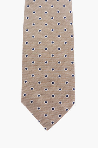 CC COLLECTION Silk Flax Tie with Geometric Pattern