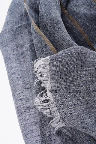 Flax Foulard with Contrasting Bands