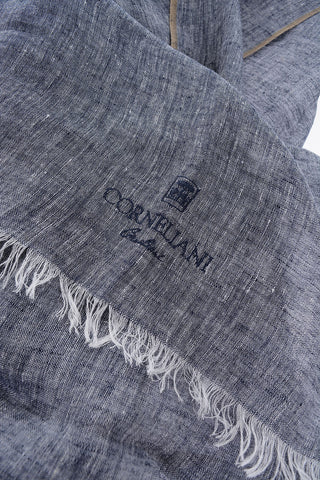 Flax Foulard with Contrasting Bands