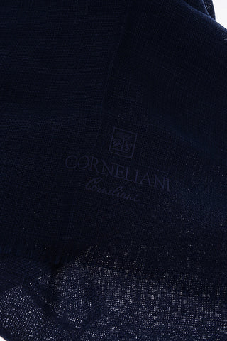Flax Silk Cashmere Foulard with Embroidered Logo
